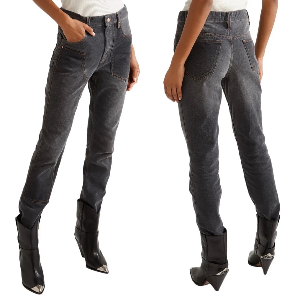 Isabel Marant Orrick Paneled High-rise Slim Jeans